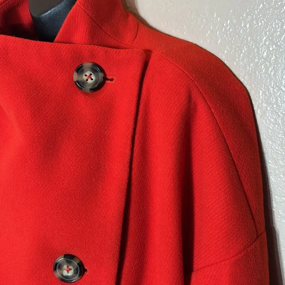 Anthropologie women’s xs Sascha assymetrical button front coat red chic - Picture 4 of 14